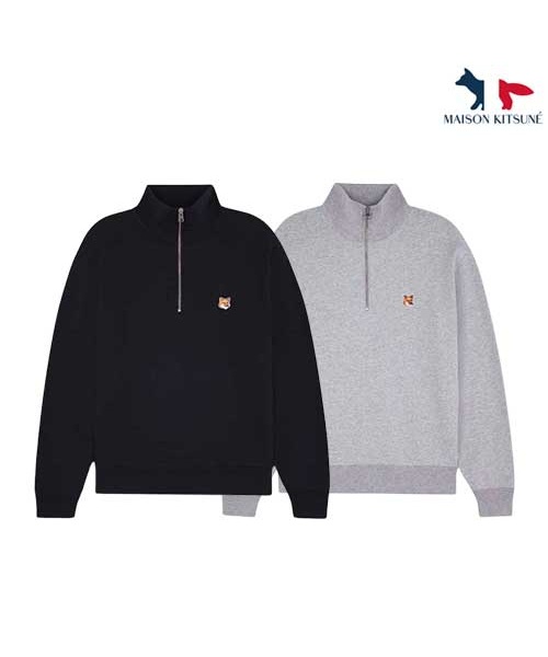 [메종키츠네] 폭스헤드 컴포트 하프집업_그레이 S